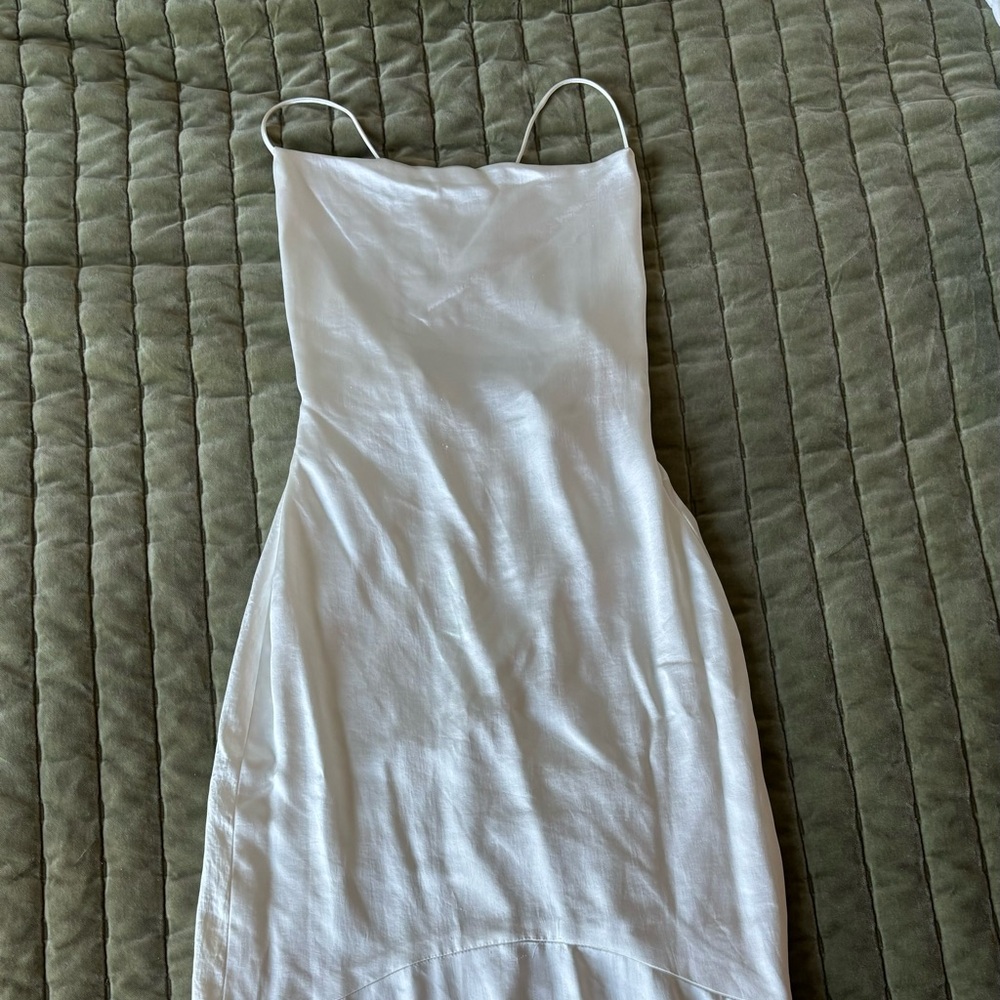 Elegant White CowlNeck Wedding Dress